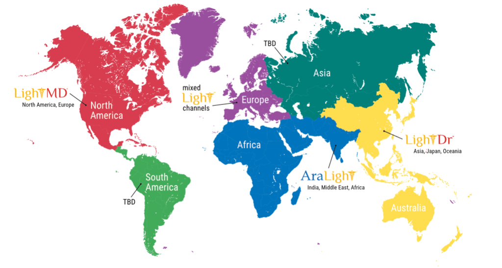 Map visual showing which areas are covered by which ABP sales support.